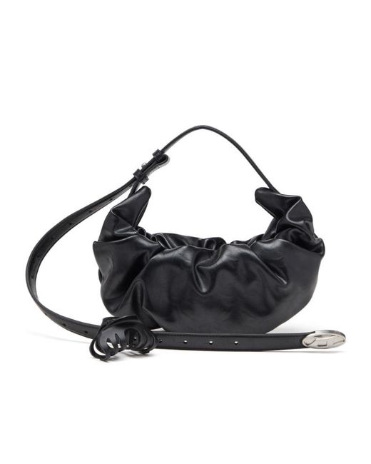 DIESEL Black Grab D Hobo Shoulder Bag