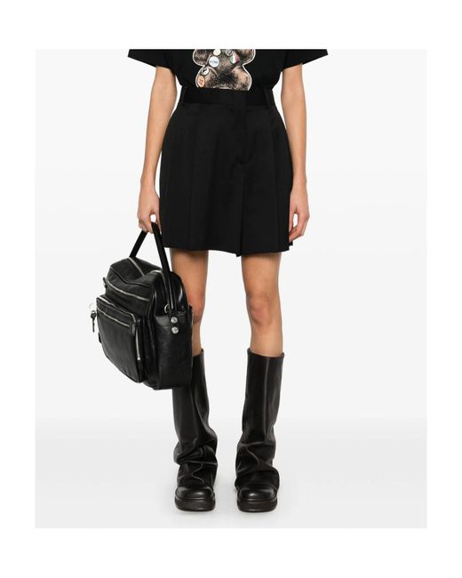 Moschino Black Virgin-Wool Shorts