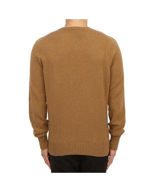 Drumohr Natural Ribbed Crewneck Sweater for men
