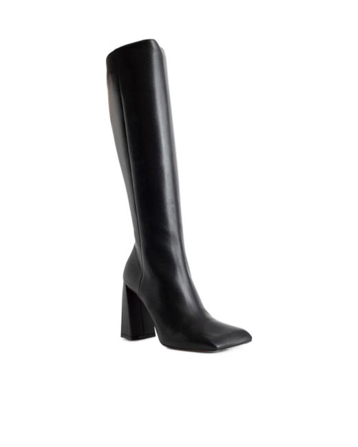 AMINA MUADDI Black High-Heeled Boots With Square Head