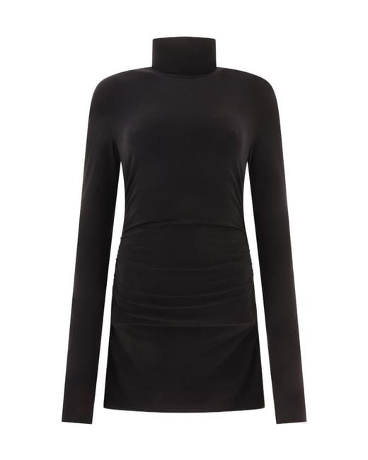 Norma Kamali Black Turtleneck Pickleball Dress