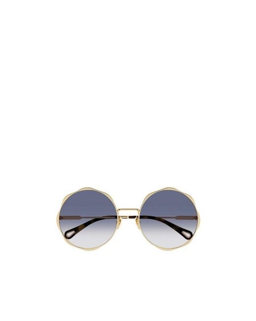 Chloé Blue Chloé Eyewear Round Frame Sunglasses