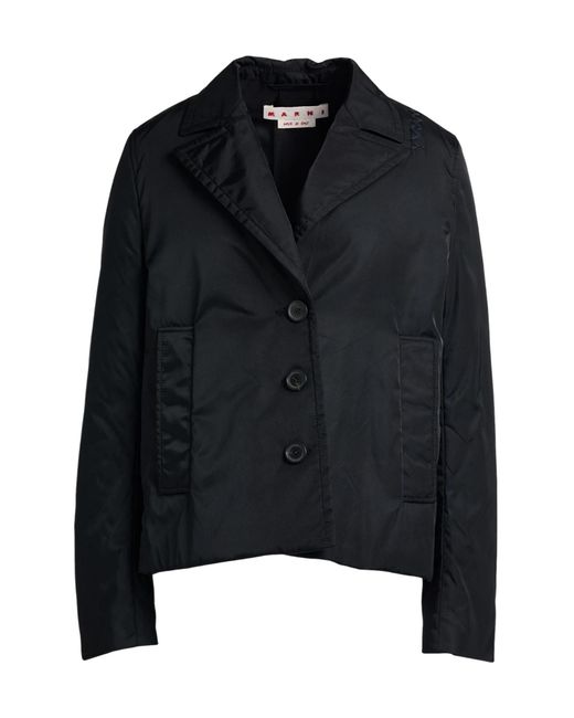 Marni Black Solid Color Long-Sleeve Coat
