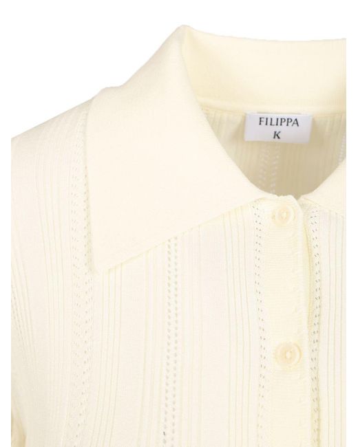 Filippa K White Button-Up Knit Cardigan