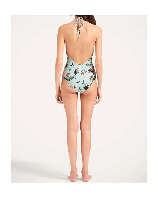 LaDoubleJ White Floral-Print Swimsuit