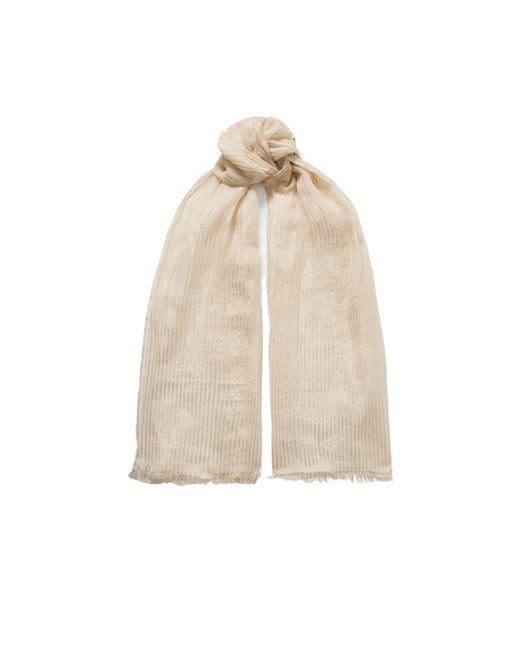 Brunello Cucinelli Natural Striped Scarf