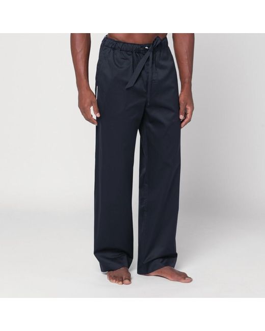 Tekla Blue Loose-Fitting Organic Cotton Pajama Pants for men