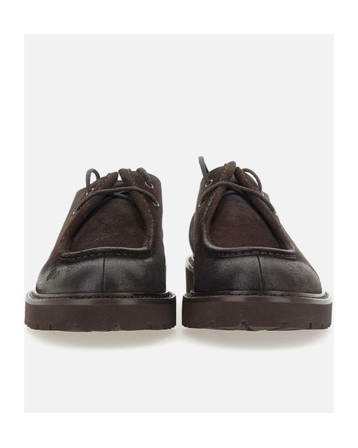 Doucal's Brown Round-Toe Lace-Up Loafers for men