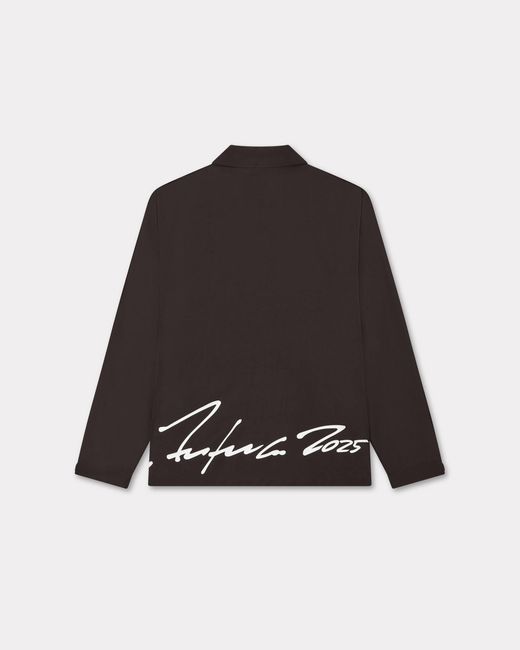 KENZO Black X Futura 2000 Logo Detailed Buttoned Shirt Jacket for men