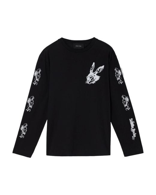Simone Rocha Black Double Tortoise And Hare Long-Sleeved T-Shirt for men