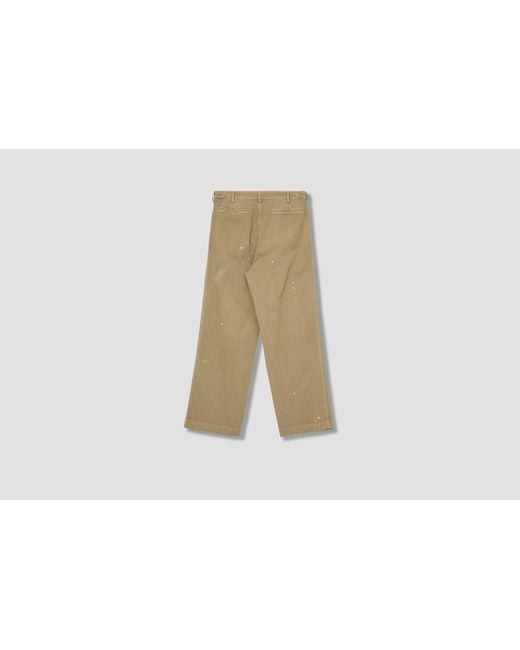 Auralee Green Paint-Splatter Straight Leg Pants for men