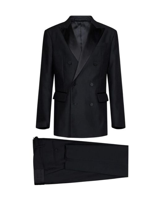 DSquared² Black Tailored Double-Breasted Suit for men