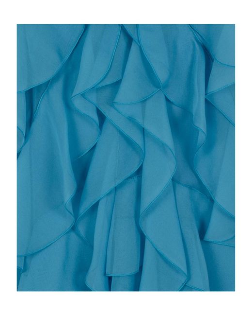 Alberta Ferretti Blue Ruffled Mini Dress