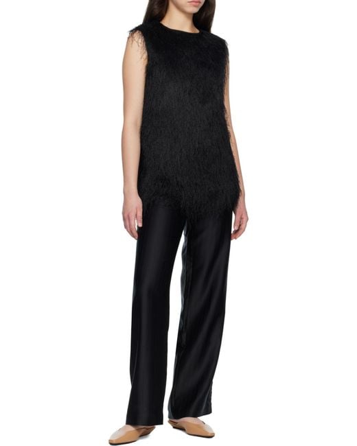 Loulou de Saison Black Yasmin Textured Sleeveless Top