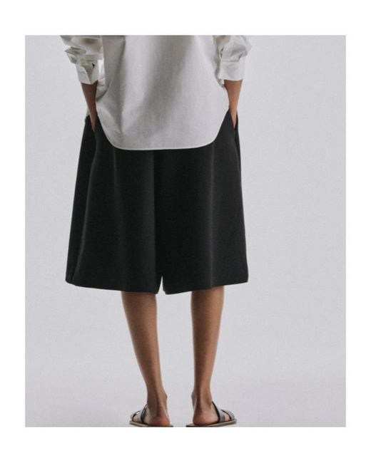 The Row Black Fauna Pleated Tailored Shorts