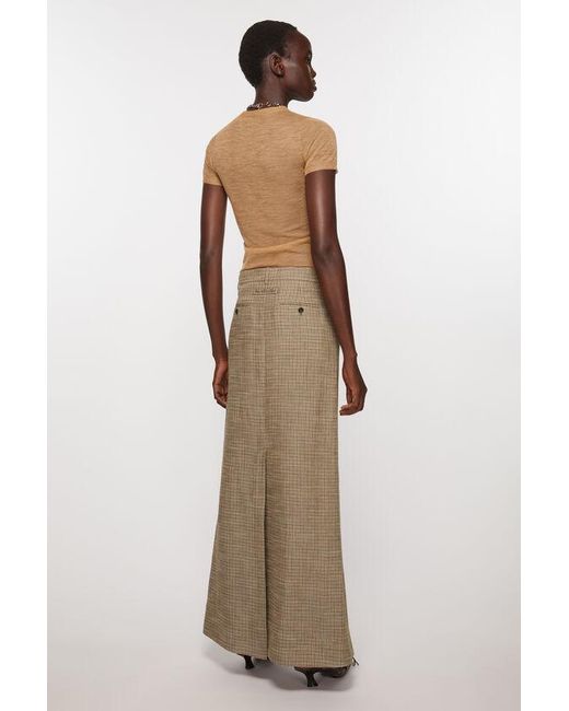 Acne Natural Checked Maxi Skirt