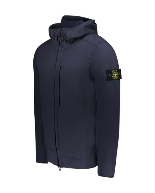 Stone Island Blue Zip-Up Drawstring Jacket for men