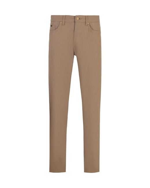 Boss Natural Belt-Loop Slacks for men