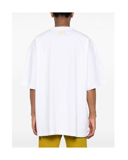 Vetements White Banana-Printed Oversized T-Shirt for men