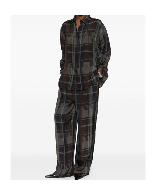 Frankie Shop Black Peri Sheer Button-Up Shirt