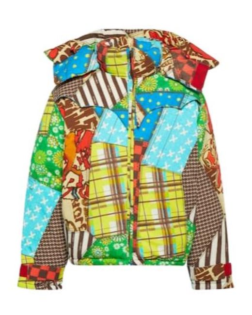 ERL Green Printed Cotton-Blend Down Jacket for men