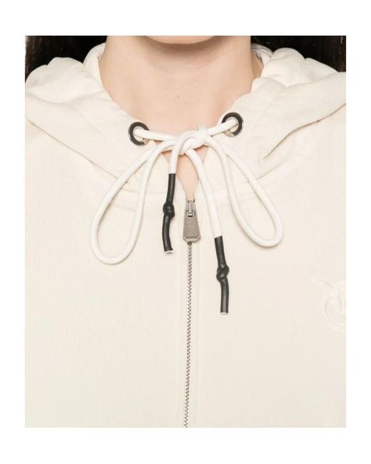 Pinko Natural Drawstring Zipped Hoodie