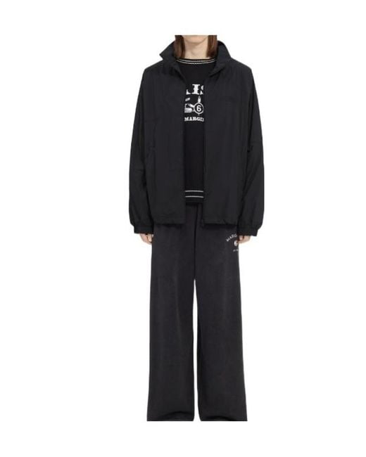 MM6 by Maison Margiela Black Nylon Zip Jacket for men