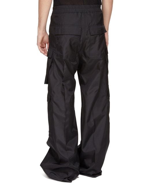 Rick Owens Black Concordians Double Cargo Jumbo Belas Trousers for men