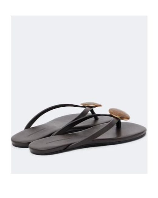 Christopher Esber Gray Aura Quartz Leather Thong Sandals