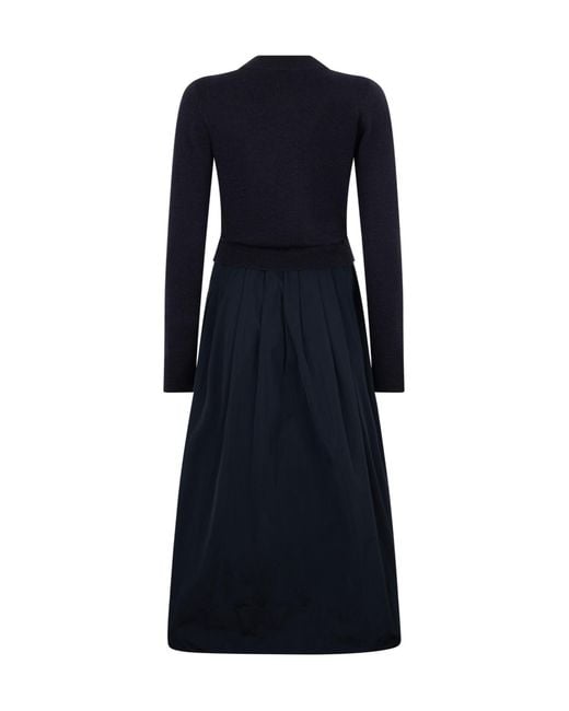 Peserico Blue Pleated Long Dress