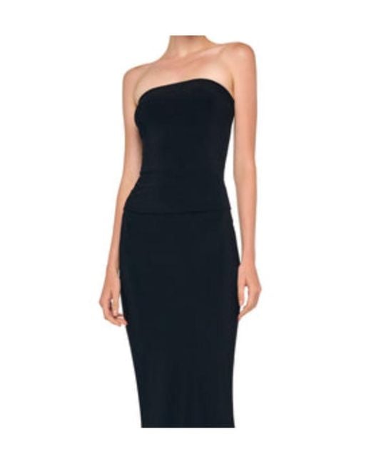Norma Kamali Blue Fitted Strapless Top