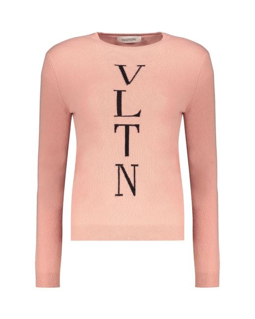 Valentino Pink Vltn Crewneck Jumper