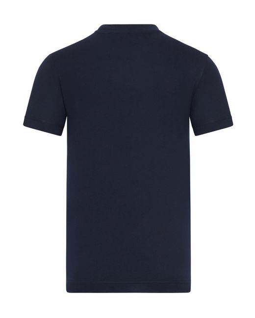 Burberry Blue Logo Embroidered Crewneck T-Shirt for men