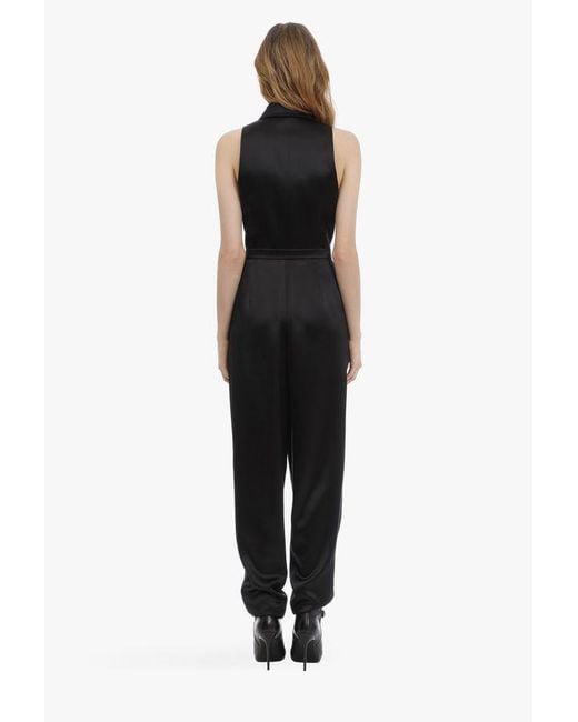 Balmain Black Double-Breasted Jumpsuit