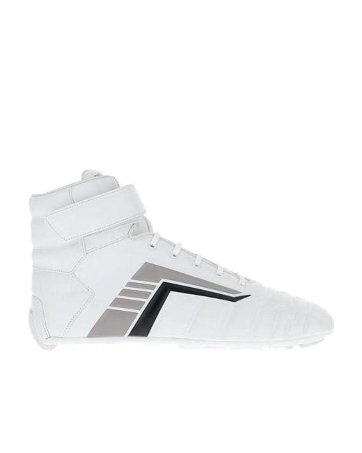 Prada White Lace-Up Chukka Boots for men