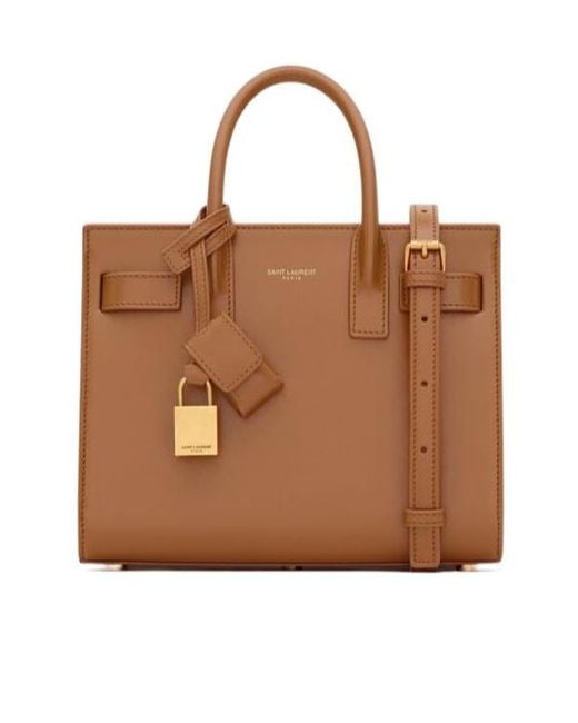Saint Laurent Brown Sac De Jour Nano Tote Bag