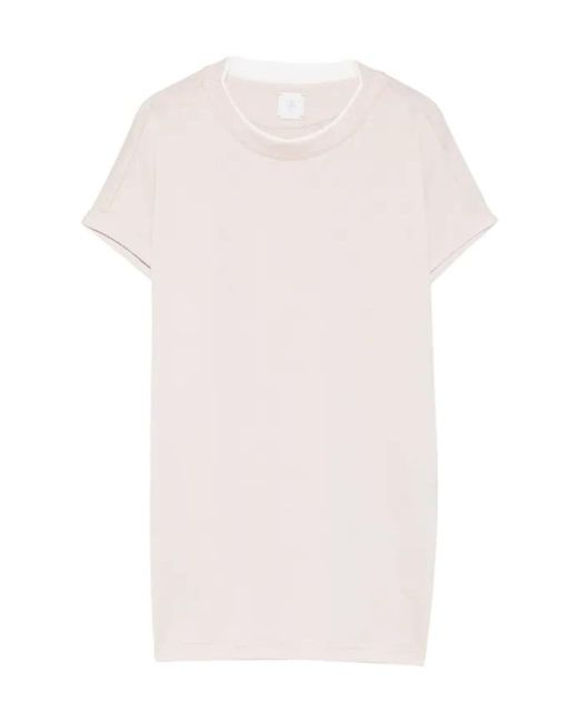 Eleventy White Cuffed T-Shirt