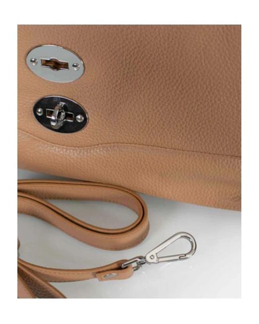 Zanellato Brown Postina Twist-Lock Medium Tote Bag