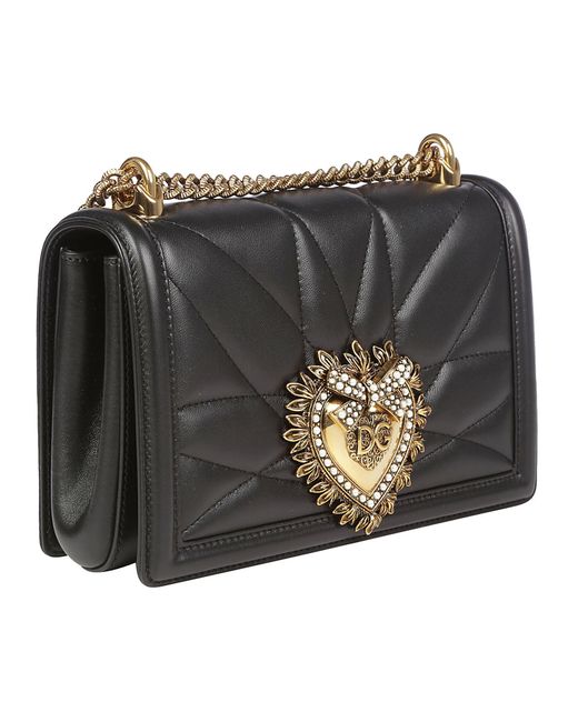 Dolce & Gabbana Black Devotion Medium Shoulder Bag
