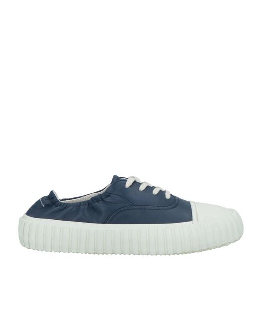 MM6 by Maison Margiela Blue Minimalist Low-Top Leather Shoes