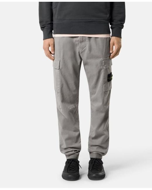 Stone Island Gray Regular-Tapered-Fit Jogger Trousers With Elastic Waist for men