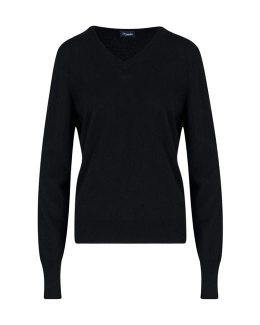 Drumohr Blue V-Neck Knit Sweater