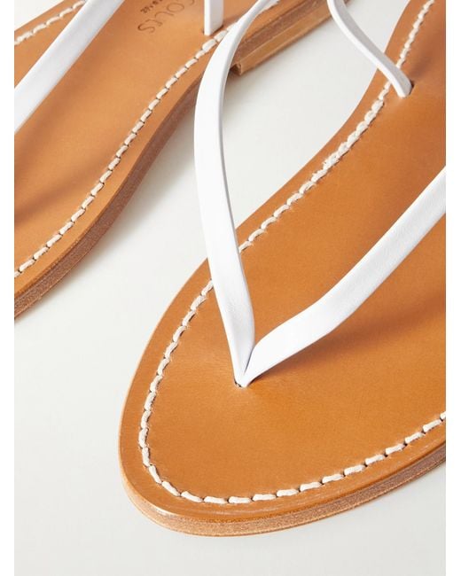 K. Jacques White Abako Leather Sandals