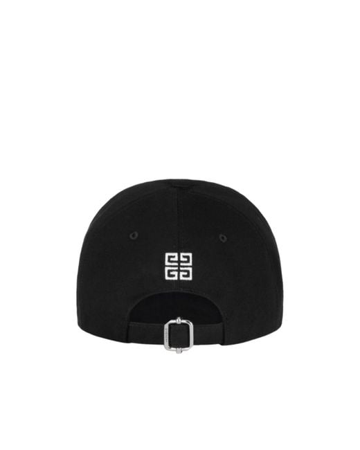 Givenchy Black 4G Logo Embroidered Baseball Cap for men