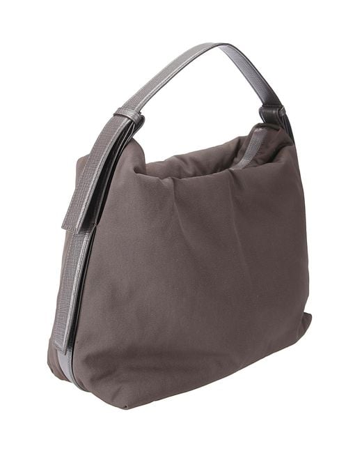 Studio Nicholson Gray Transit Leather-Trimmed Shoulder Bag