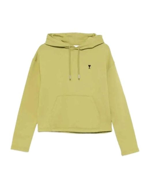 AMI Yellow Embroidered Hoodie