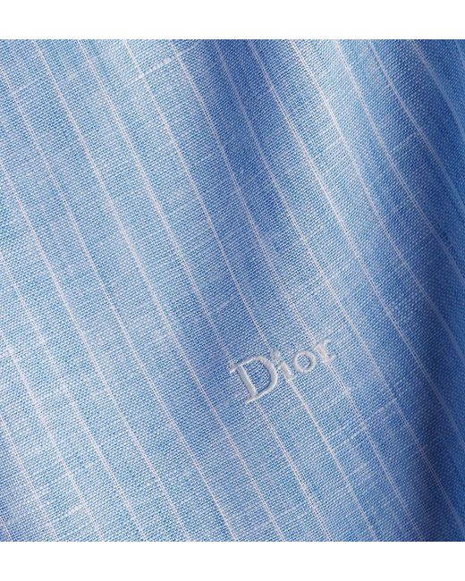 Dior Blue Iviera Shirt With Embroidery for men