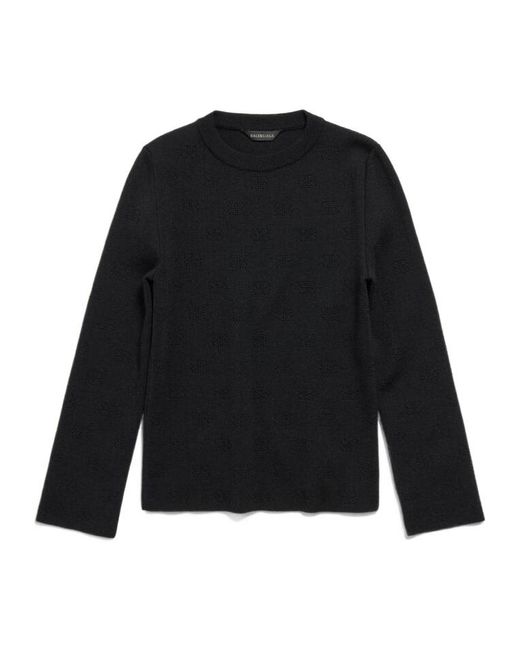 Balenciaga Black Long-Sleeve Knit Sweater