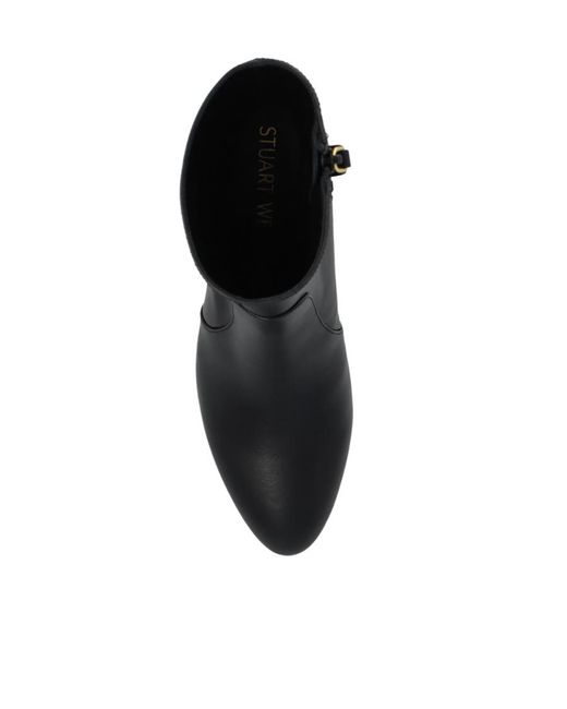 Stuart Weitzman Black Flareblock Side-Zip Ankle Boots