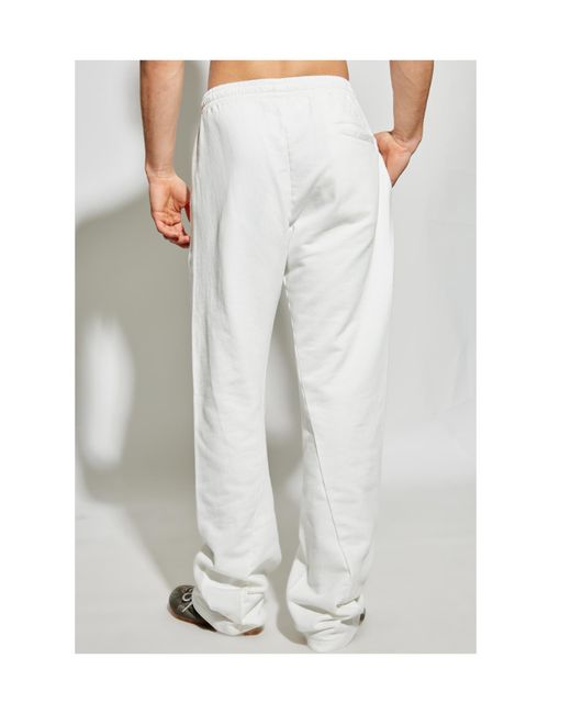 MM6 by Maison Margiela White Numeric Embroidered Sweatpants for men